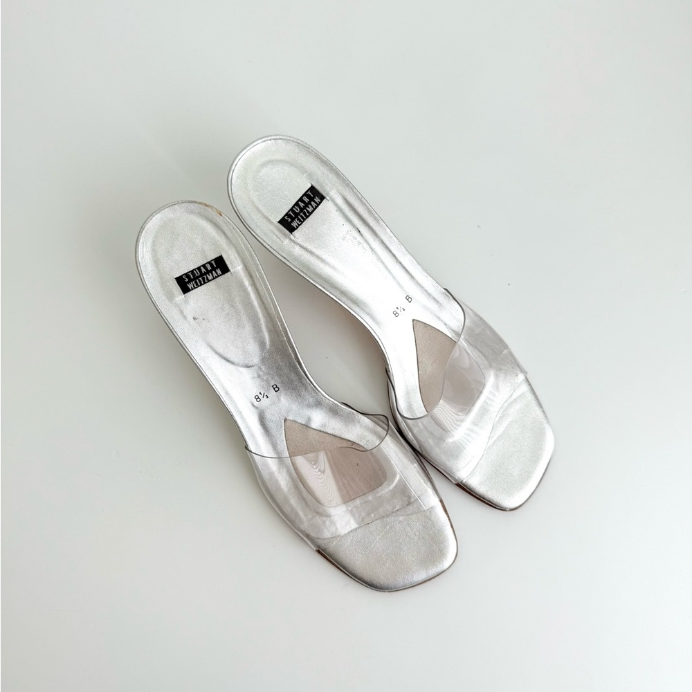 Vintage Stuart Weitzman Clear Women's Shoes with Silver lining